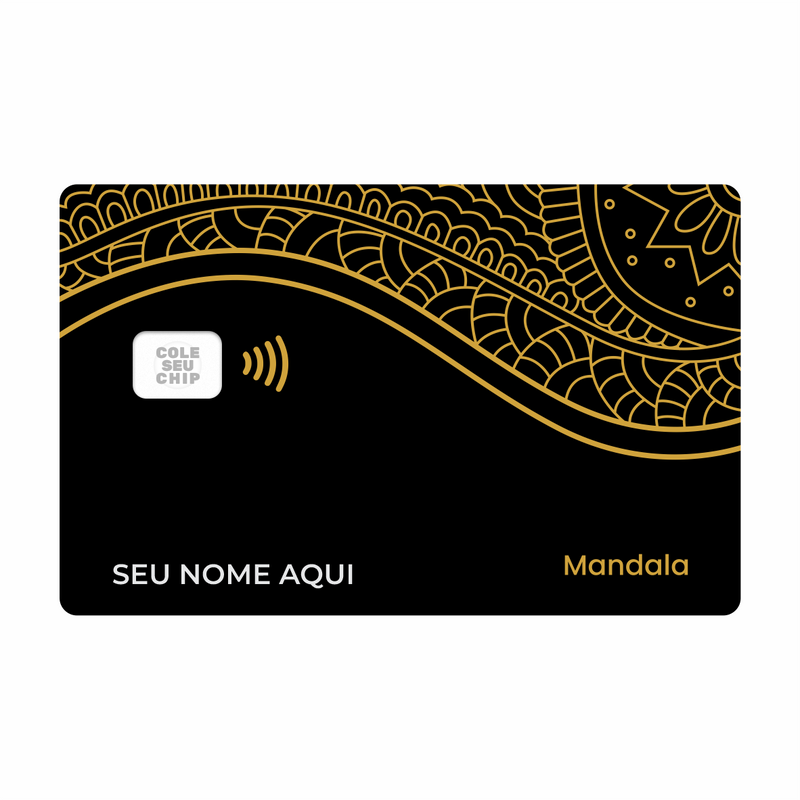 METACARD - Cartão De Plástico Com Impressão Digital UV - Mandala Black