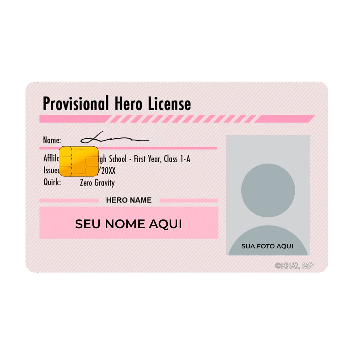 CAPACARD - Película Adesiva Para Cartão - Hero License (Nome+Foto)