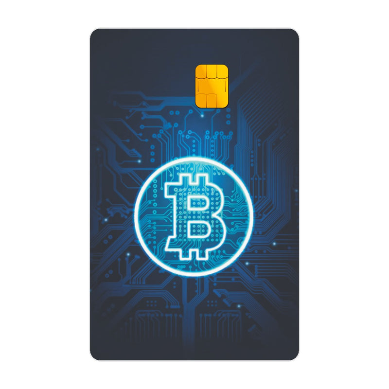 CAPACARD - Película Adesiva Para Cartão - Bitcoin Blue