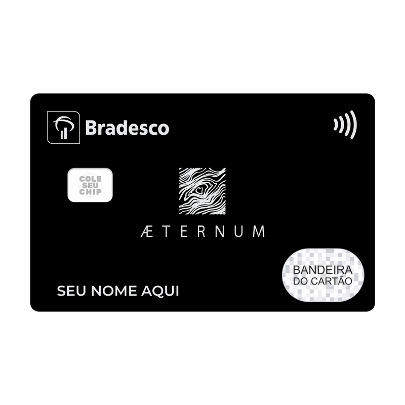 METACARD - Cartão De Plástico Com Impressão Digital UV - Bradesco Aeternum