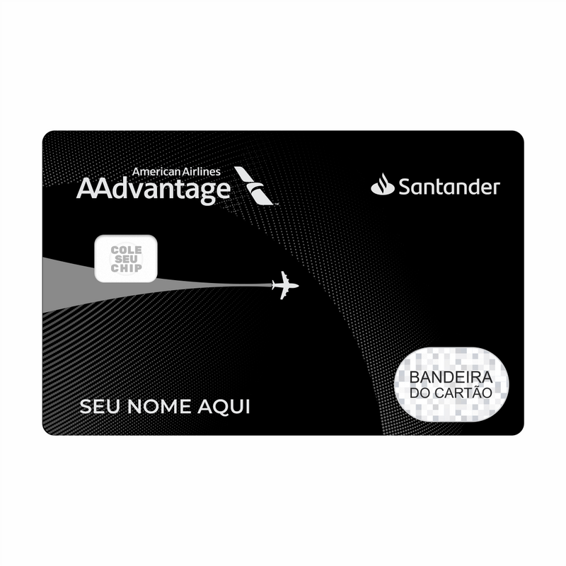 METACARD - Cartão De Plástico Com Impressão Digital UV - Santander AAdvantage